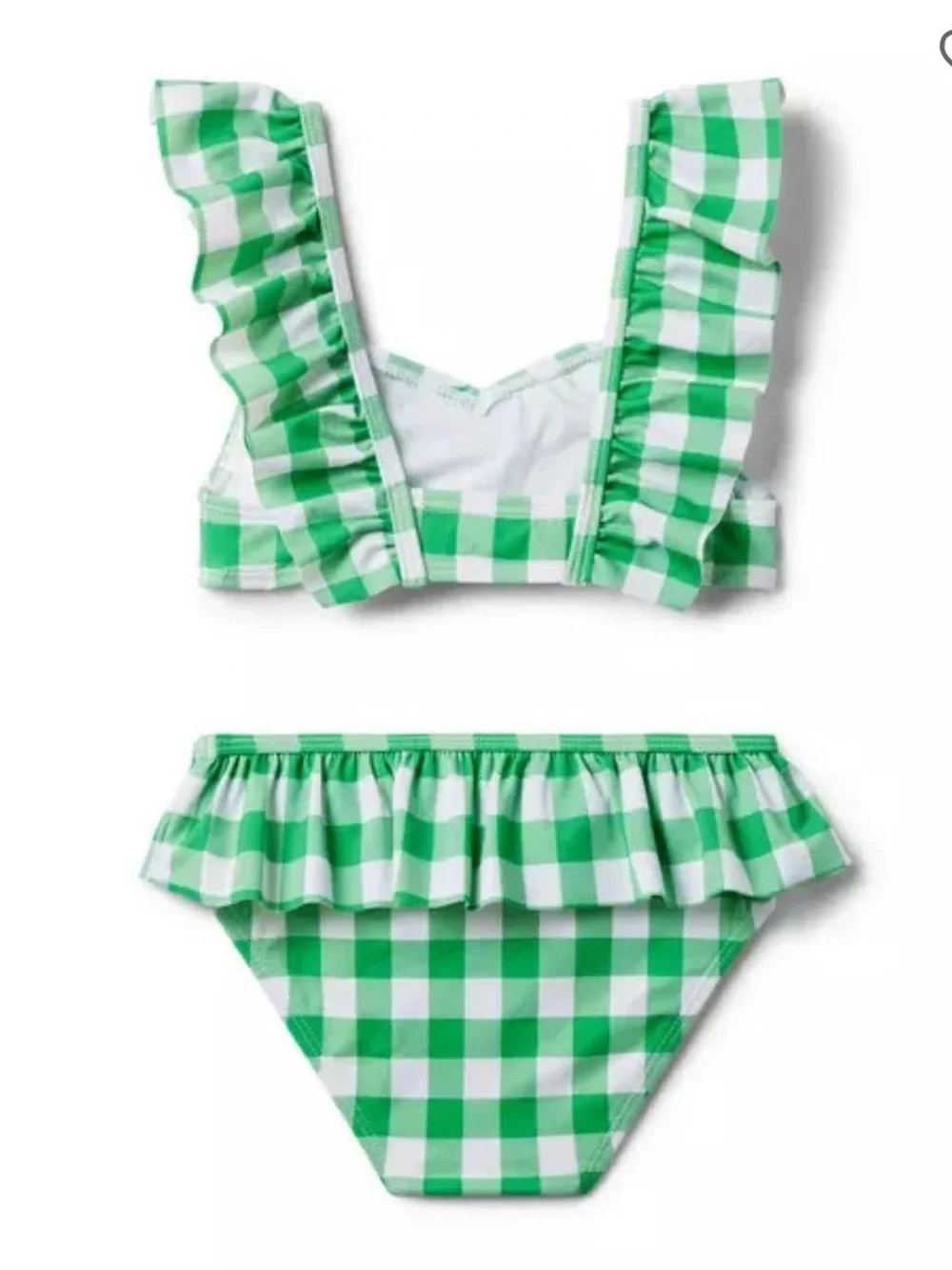 Janie and Jack/ Green Gingham Ruffle Two-Piece Swimsuit / Size 7